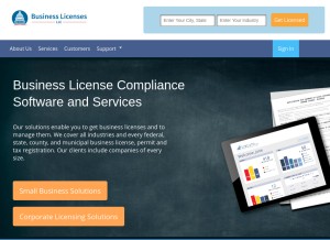 How businesslicenses.com looks like on a tablet such as an iPad.