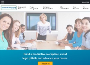 How businessmanagementdaily.com looks like on a tablet such as an iPad.