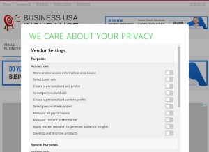 How businessusainsurance.com looks like on a tablet such as an iPad.