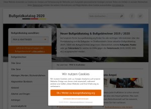 How bussgeldkatalog.org looks like on a tablet such as an iPad.