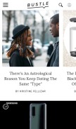 How bustle.com looks like on a mobile device such as an iPhone.