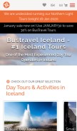 How bustravel.is looks like on a mobile device such as an iPhone.