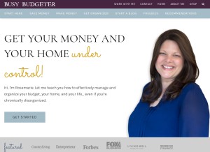 How busybudgeter.com looks like on a tablet such as an iPad.