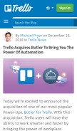How butlerfortrello.com looks like on a mobile device such as an iPhone.