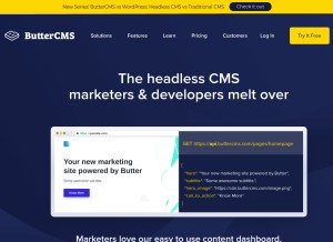 How buttercms.com looks like on a tablet such as an iPad.