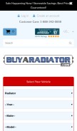 How buyaradiator.com looks like on a mobile device such as an iPhone.