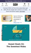 How buybuybaby.com looks like on a mobile device such as an iPhone.