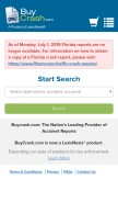 How buycrash.com looks like on a mobile device such as an iPhone.