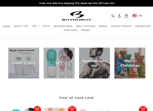 How buydubuy.com looks like on a tablet such as an iPad.