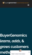 How buyergenomics.com looks like on a mobile device such as an iPhone.