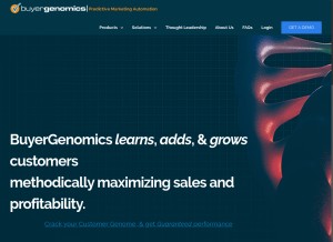 How buyergenomics.com looks like on a tablet such as an iPad.
