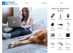 How buyersguide.org looks like on a tablet such as an iPad.
