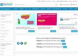 How buyhatke.com looks like on a tablet such as an iPad.