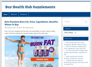 How buyhealthyhub.com looks like on a tablet such as an iPad.