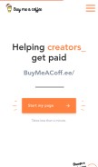 How buymeacoffee.com looks like on a mobile device such as an iPhone.