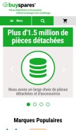 How buyspares.fr looks like on a mobile device such as an iPhone.