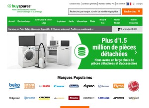 How buyspares.fr looks like on a tablet such as an iPad.