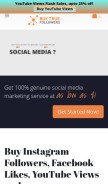 How buytruefollowers.com looks like on a mobile device such as an iPhone.