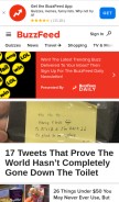 How buzzfeed.com looks like on a mobile device such as an iPhone.