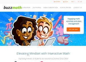 How buzzmath.com looks like on a tablet such as an iPad.