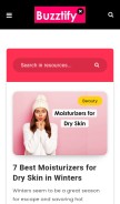 How buzztify.com looks like on a mobile device such as an iPhone.