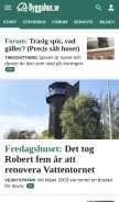 How byggahus.se looks like on a mobile device such as an iPhone.