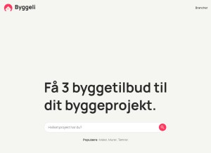 How byggeli.dk looks like on a tablet such as an iPad.