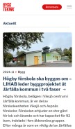 How byggteknik.org looks like on a mobile device such as an iPhone.