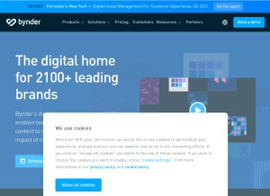 How bynder.com looks like on a tablet such as an iPad.