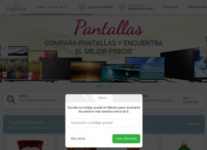 How byprice.com looks like on a tablet such as an iPad.