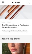 How byrdie.com looks like on a mobile device such as an iPhone.
