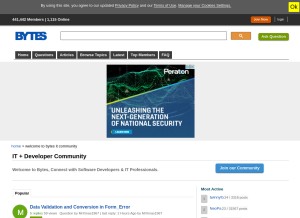 How bytes.com looks like on a tablet such as an iPad.