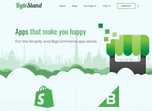 How bytestand.com looks like on a tablet such as an iPad.
