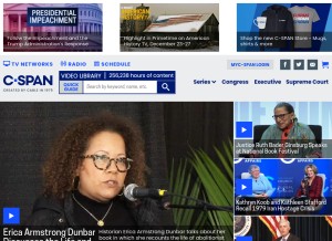 How c-spanvideo.org looks like on a tablet such as an iPad.