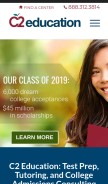 How c2educate.com looks like on a mobile device such as an iPhone.