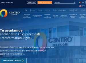 How c3ntro.com looks like on a tablet such as an iPad.