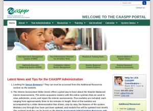 How caaspp.org looks like on a tablet such as an iPad.