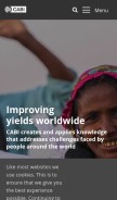 How cabi.org looks like on a mobile device such as an iPhone.