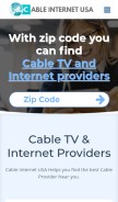 How cableinternetusa.com looks like on a mobile device such as an iPhone.