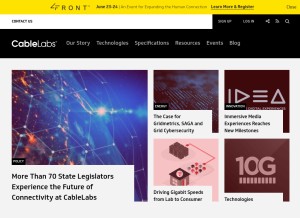 How cablelabs.com looks like on a tablet such as an iPad.