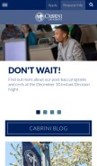 How cabrini.edu looks like on a mobile device such as an iPhone.