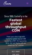 How cachefly.com looks like on a mobile device such as an iPhone.
