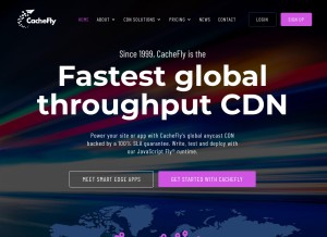 How cachefly.com looks like on a tablet such as an iPad.