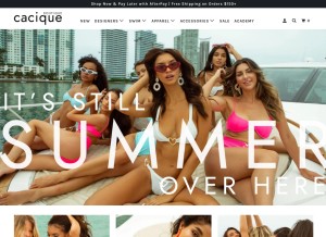 How caciqueboutique.com looks like on a tablet such as an iPad.