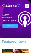 How cadence13.com looks like on a mobile device such as an iPhone.