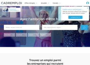 How cadremploi.fr looks like on a tablet such as an iPad.
