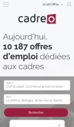 How cadreo.com looks like on a mobile device such as an iPhone.
