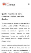How cafe-classique.com looks like on a mobile device such as an iPhone.