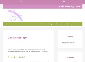 How cafeastrology.com looks like on a tablet such as an iPad.