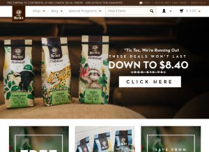 How cafebritt.com looks like on a tablet such as an iPad.